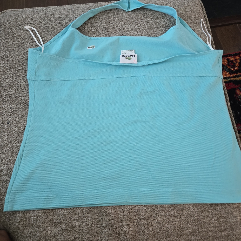 Lacoste Blue Cut Out Sleeveless Tank Top - Picture 2 of 3